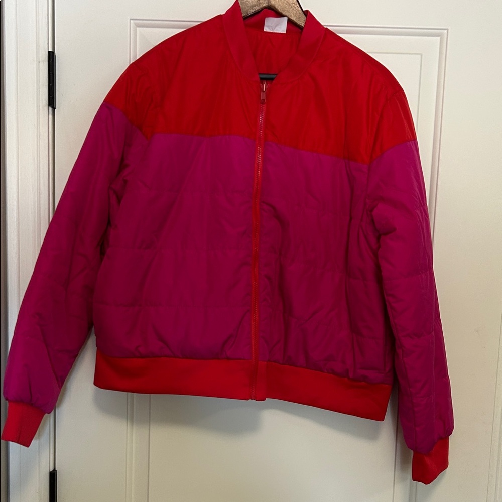 Summersalt Red and Pink Bomber Jacket